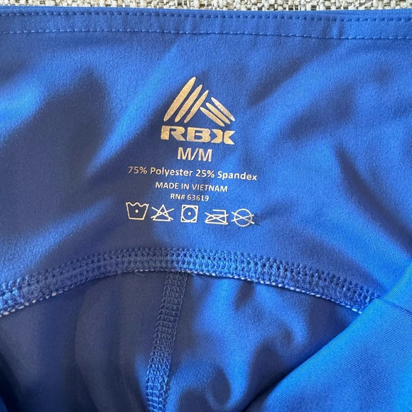RBX Blue White Stripe Leggings Workout Pants Sz M - Picture 3 of 9